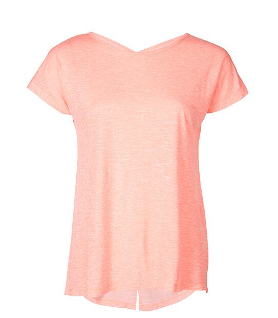 T30 Cross Back T-Shirt- Neon Coral