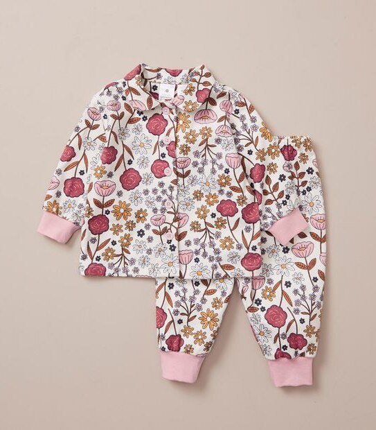 Baby Organic Cotton Flannelette Floral Pyjama Set