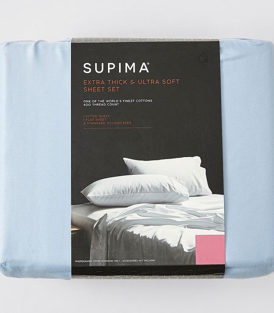 Supima Sheet Set - Blue - Super King Bed