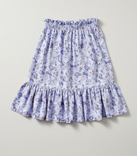 Linen Blend Midi Skirt