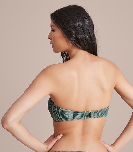Crinkle Bandeau Swim Top