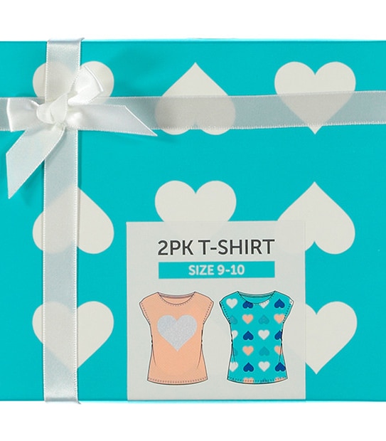 Girls' 2 Pack Short Sleeve Heart T-Shirts