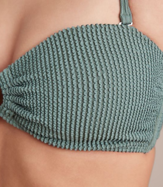 Crinkle Bandeau Swim Top