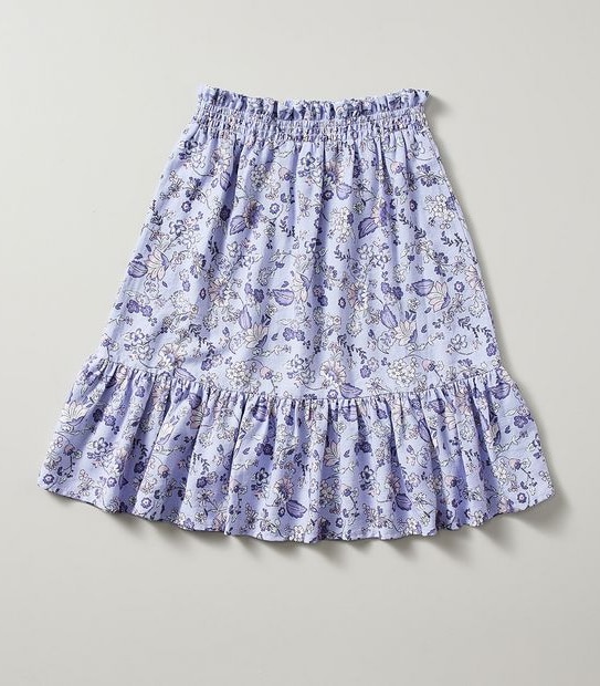 Linen Blend Midi Skirt
