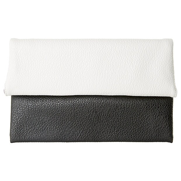 Two Tone Roll Clutch - Black Two Tone Roll Clutch - Black