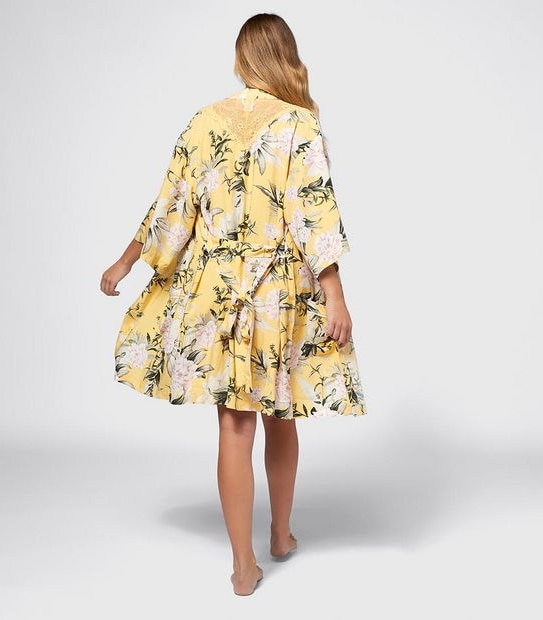 Floral Kimono with Lace Detail