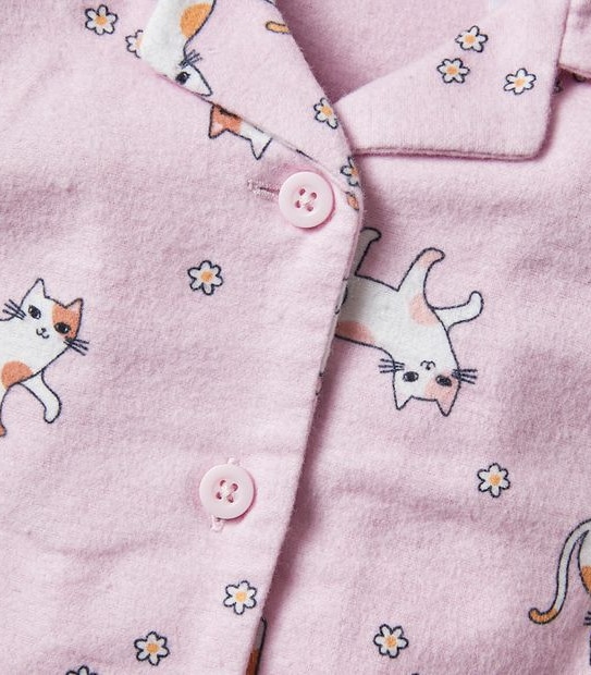 Organic Cotton Flannelette Cat Pyjama Set