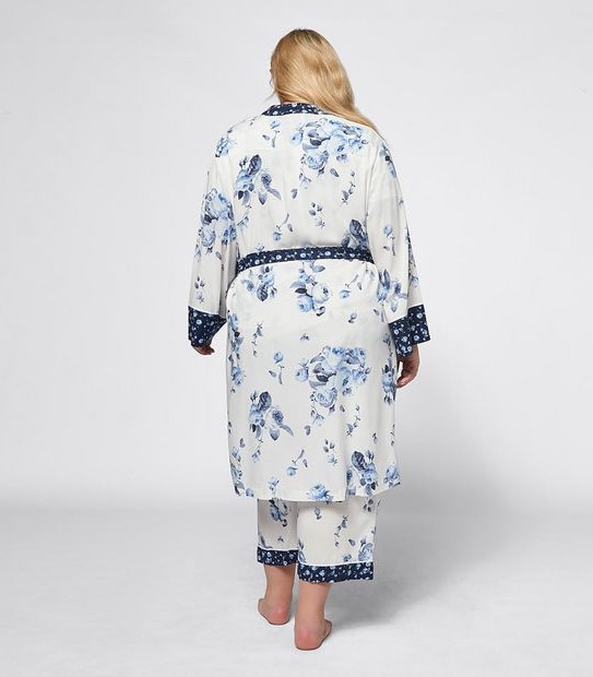 Extended Sizing Woven Sleep Dressing Gown
