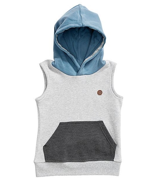 Sleeveless Pullover Hoodie - Grye Marle