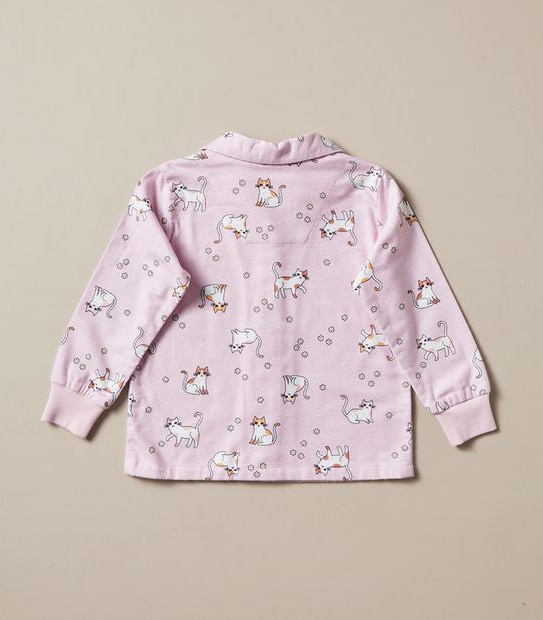 Organic Cotton Flannelette Cat Pyjama Set