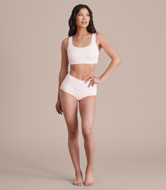 Crinkle High Waist Bikini Briefs