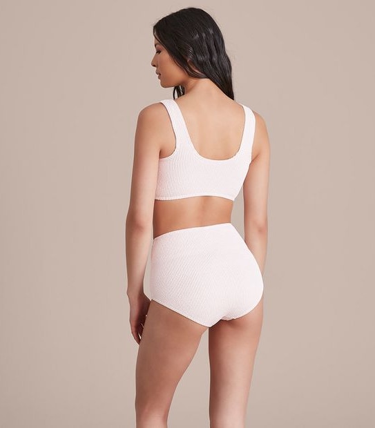 Crinkle High Waist Bikini Briefs