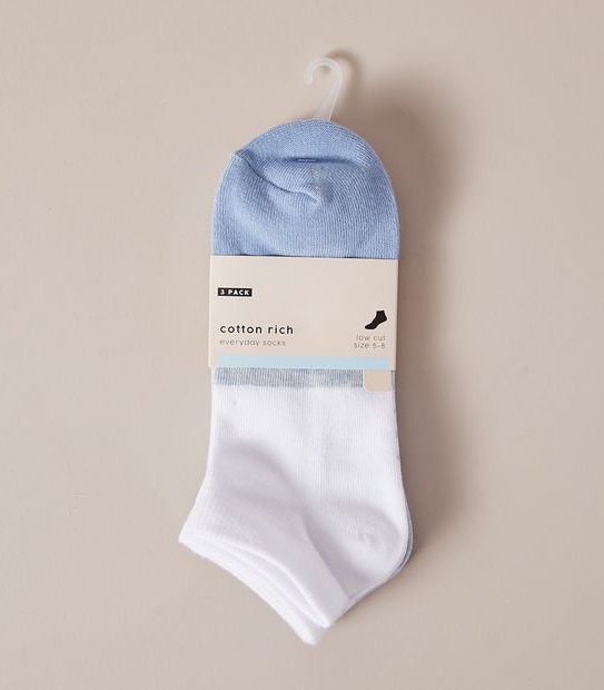 3 Pack Cotton Low Cut Socks
