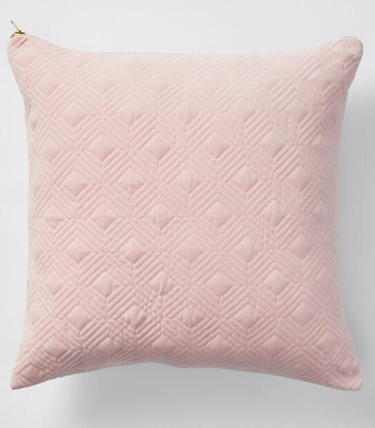 Quilted Suede Cushion - Pink