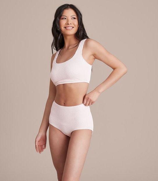 Crinkle High Waist Bikini Briefs