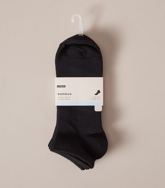 3 Pack Bamboo Low Cut Socks - Black | Target Australia