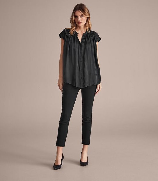 Preview Grace Sleeveless Relaxed Pleat Yoke Blouse