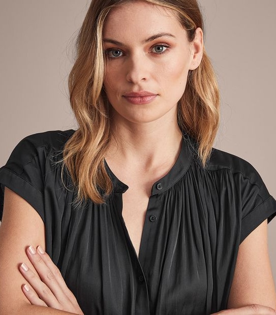 Preview Grace Sleeveless Relaxed Pleat Yoke Blouse