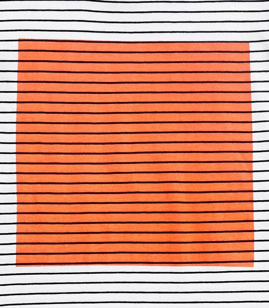 Short Sleeve Orange Square Stripe T-Shirt