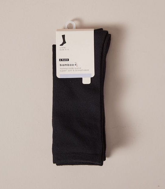2 Pack Bamboo Crew Socks