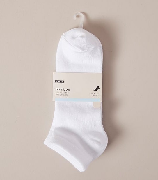 3 Pack Bamboo Low Cut Socks - White | Target Australia