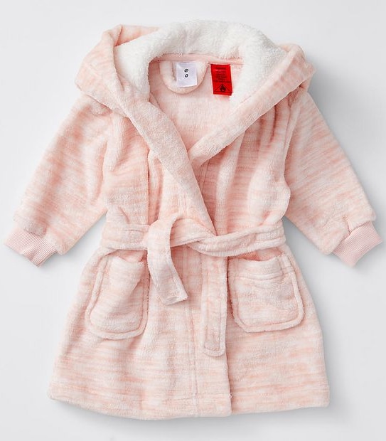 Baby Fleece Hooded Gown - Pink