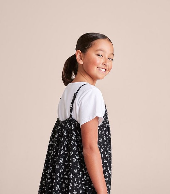 2 Piece Linen Blend Dress and T-shirt Set