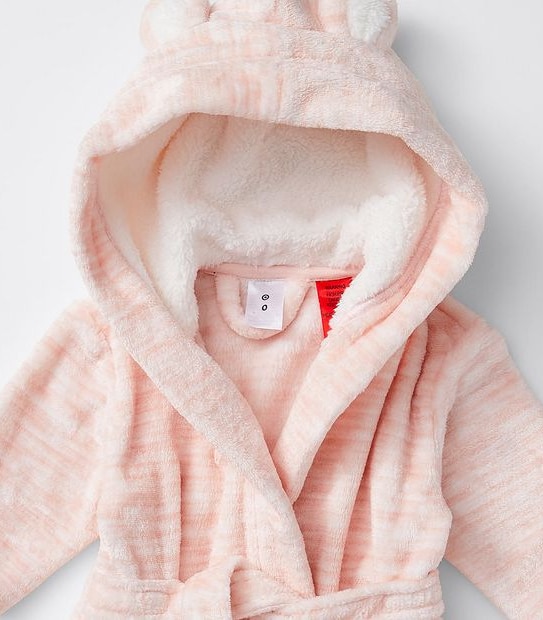 Baby Fleece Hooded Gown - Pink