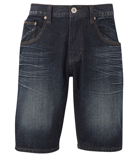 Men's Straight Leg Denim Shorts - Black