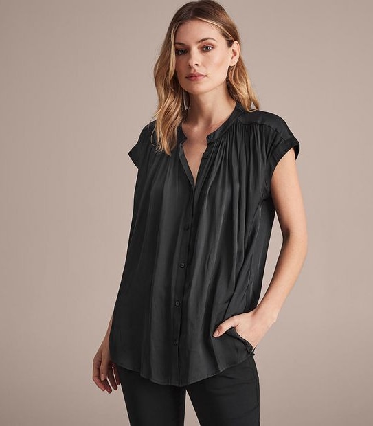 Preview Grace Sleeveless Relaxed Pleat Yoke Blouse