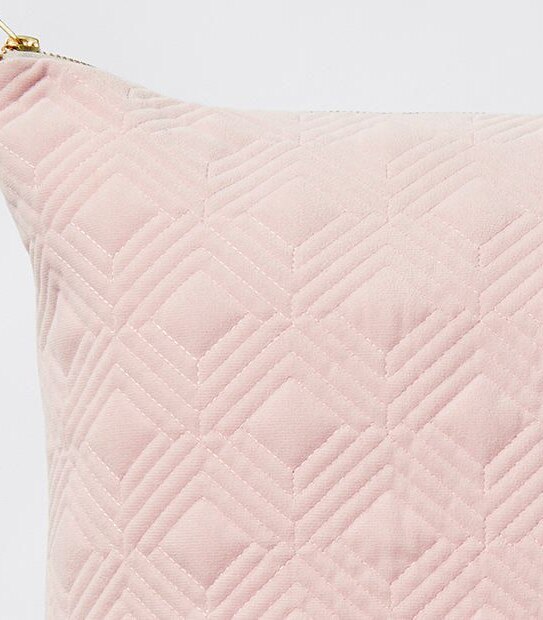 Quilted Suede Cushion - Pink
