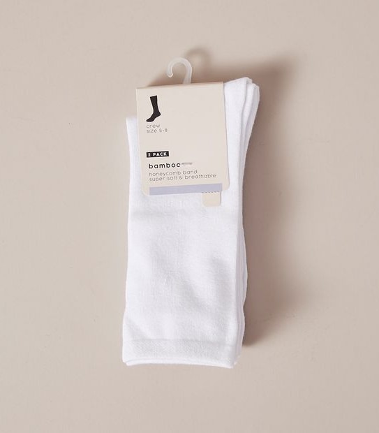 2 Pack Bamboo Crew Socks