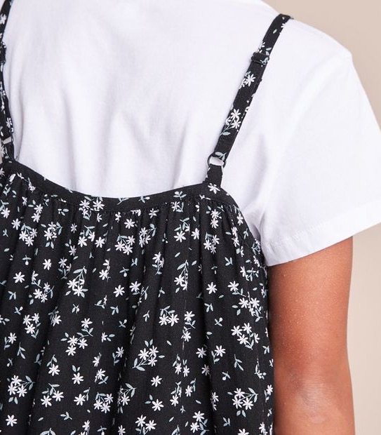 2 Piece Linen Blend Dress and T-shirt Set