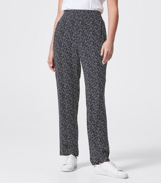 EcoVero Pull On Tapered Pants - Navy Blue Pebble Print