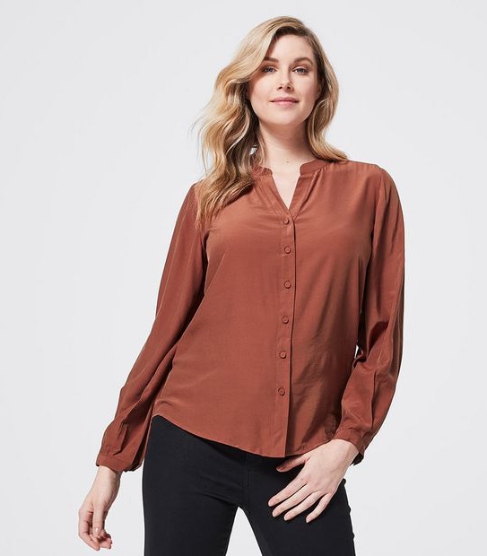 Perry Peasant Blouse - Henna Brown