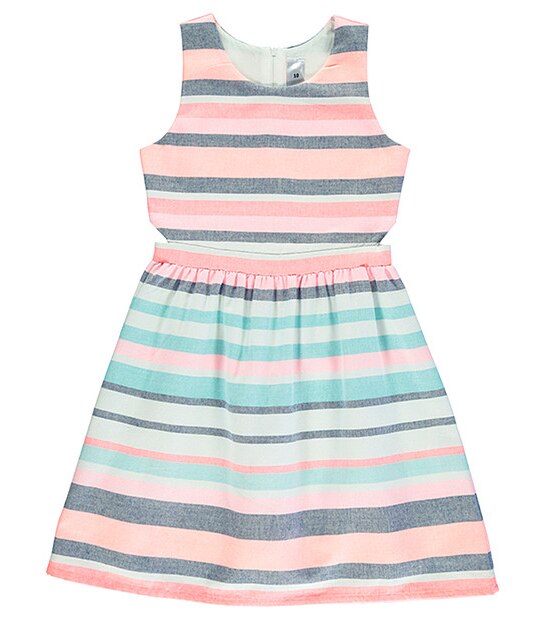 Girls' Stripe Textured Dress
