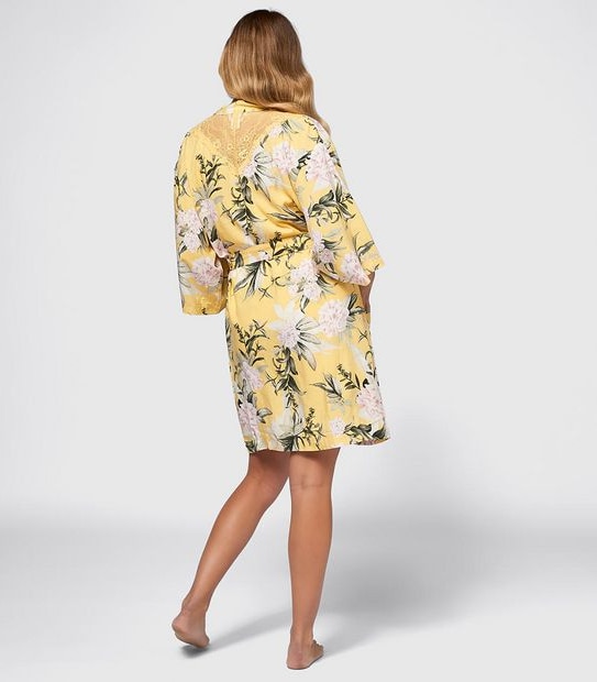 Floral Kimono with Lace Detail