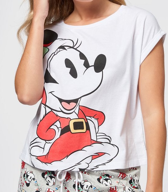 Womens Family Christmas Disney Minnie Mouse 3/4 Pyjama Set