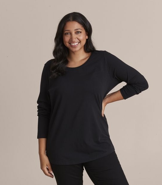 Curve Organic Cotton Crew Long Sleeve T-Shirt
