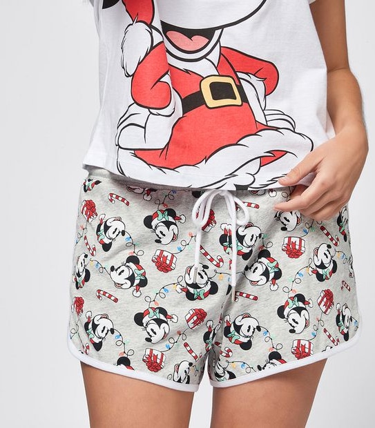 Womens Family Christmas Disney Minnie Mouse 3/4 Pyjama Set