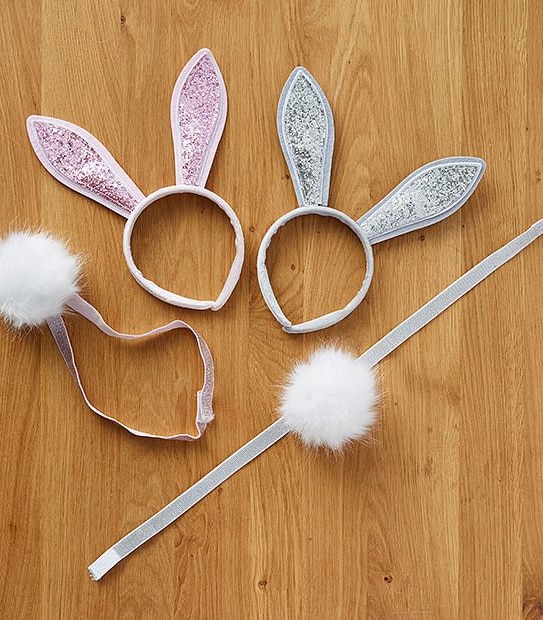 Glitter Bunny Headband & Tail Dress-Up - Assorted