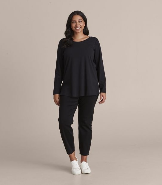 Curve Organic Cotton Crew Long Sleeve T-Shirt