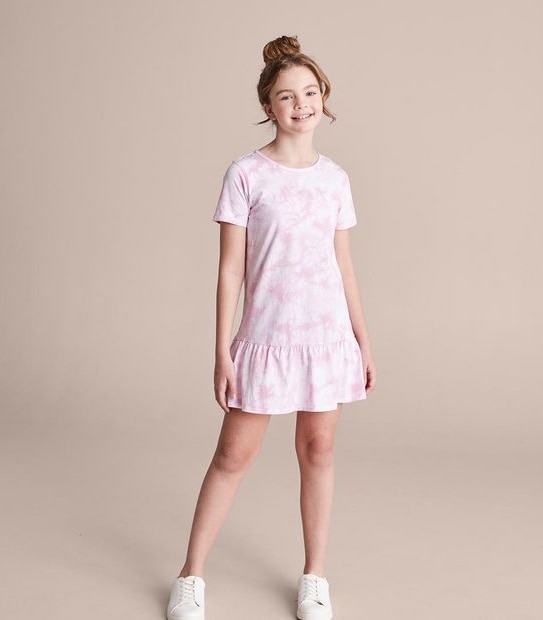 MG250227_02 S23 DROP HEM JERSEY DRESS PINK