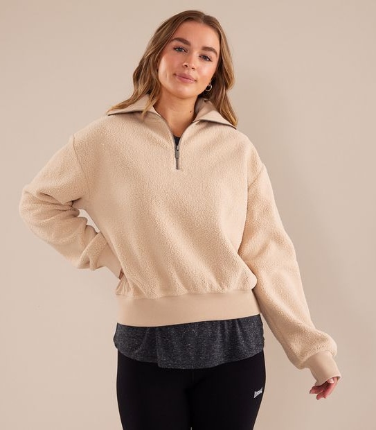 Lonsdale London Bernet Sherpa Quarter Zip Jumper