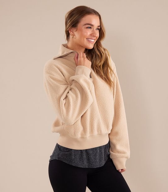 Lonsdale London Bernet Sherpa Quarter Zip Jumper
