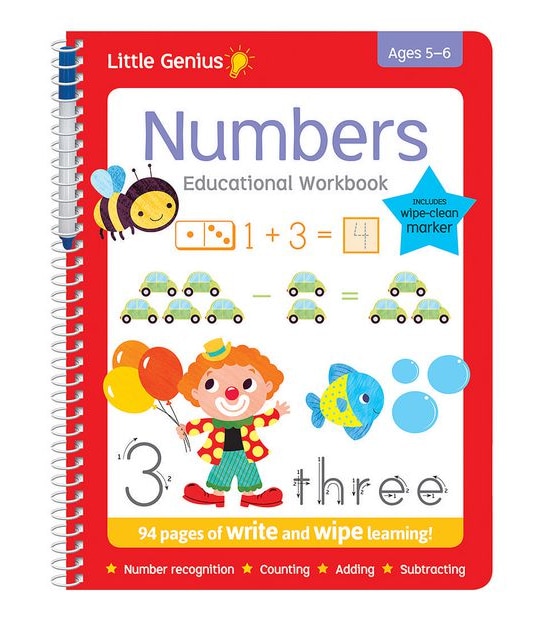 Little Genius Write And Wipe Bind Up - Numbers