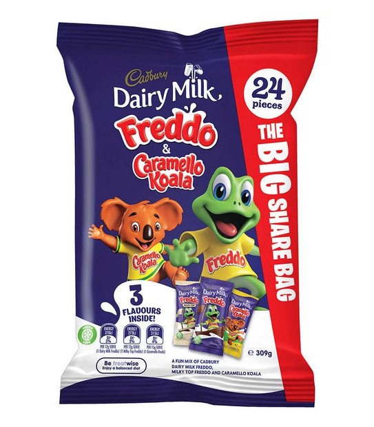 Cadbury Freddo & Caramello Koala Share Bag 24 Pack 309g Target