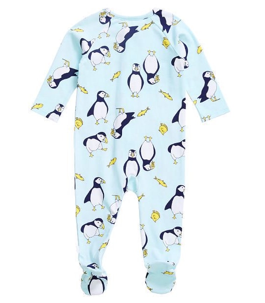 Baby Stretch Puffin Print Coverall 2 of 3