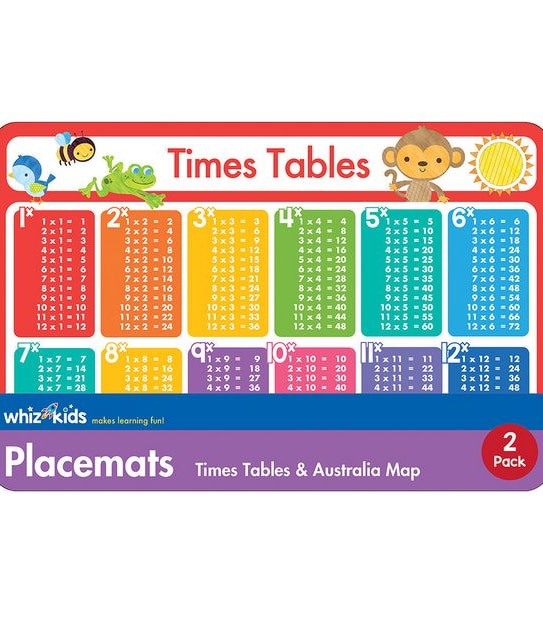 Whiz Kids Times Table Map Of Australia Placemat Pack  