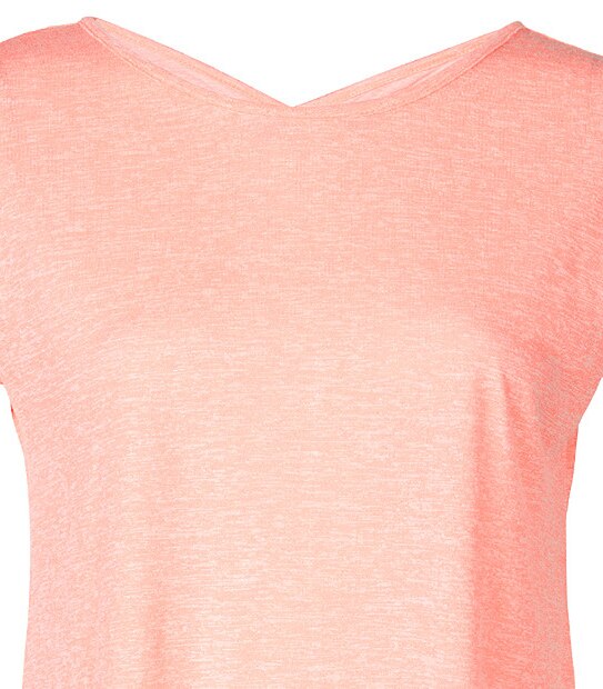T30 Cross Back T-Shirt- Neon Coral